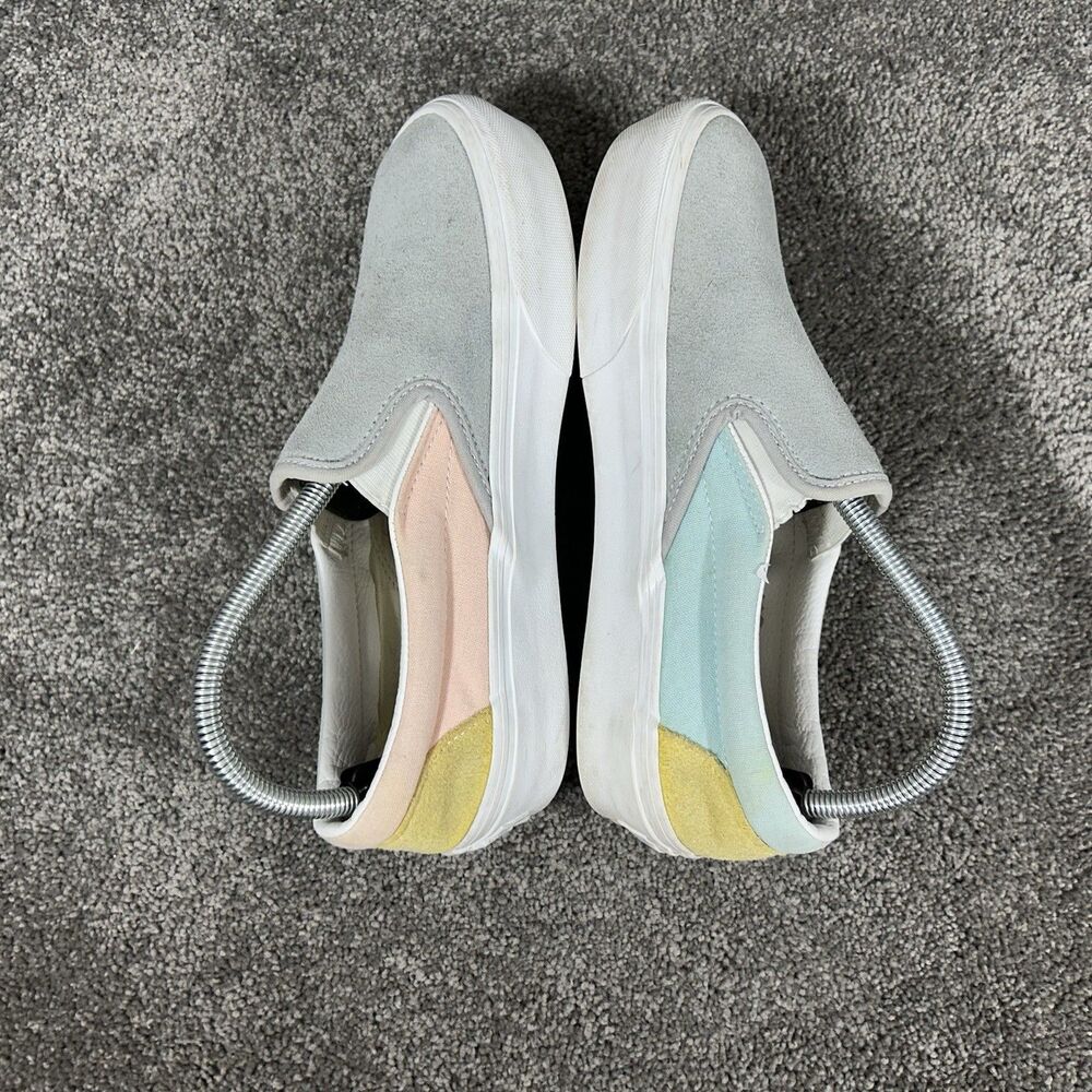 Vans Classic Slip On Women’s Size 8.5 Color Block Pastel Platform Shoes Used - Picture 7 of 11